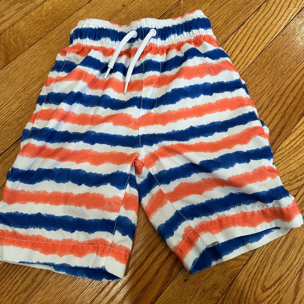 The Children’s Place Boys Orange & Blue Stripe Bathing Suit 5/6